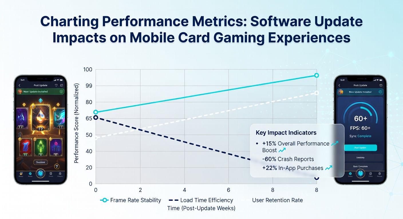 Graph illustrating frame rate stability before and after a mobile gaming software update