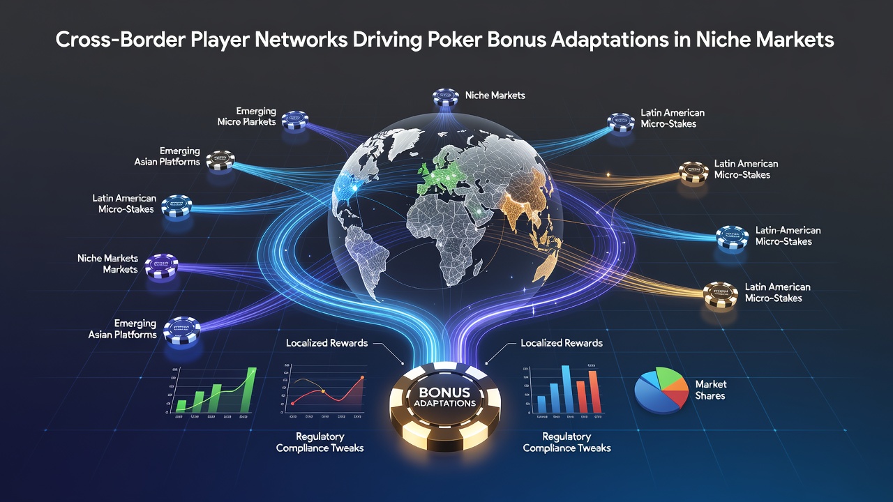 Illustration of cross-border poker player networks connecting global users