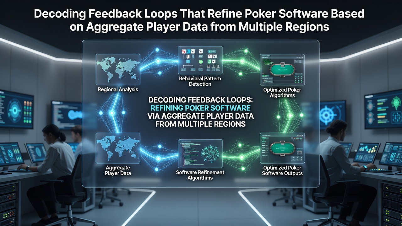 Poker software analytics dashboard displaying regional player data trends and feedback metrics