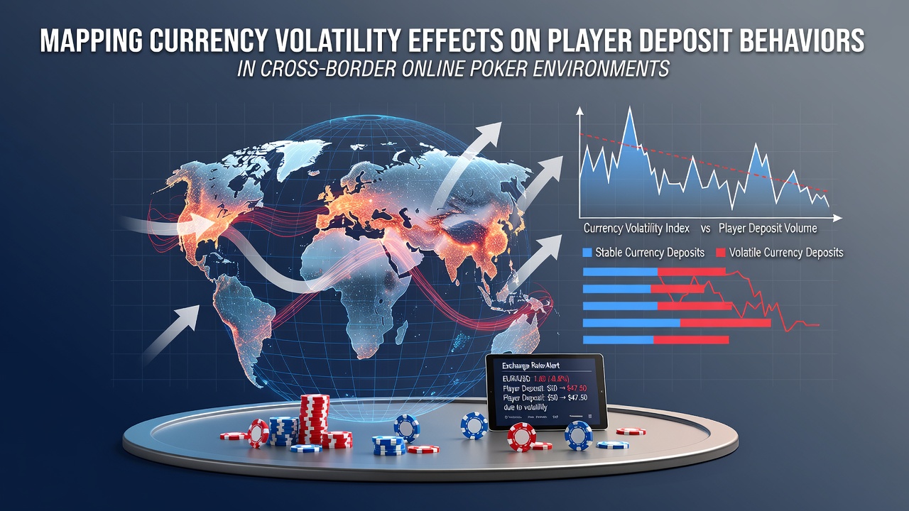 Graph showing currency exchange rate fluctuations impacting online poker deposit volumes across multiple countries