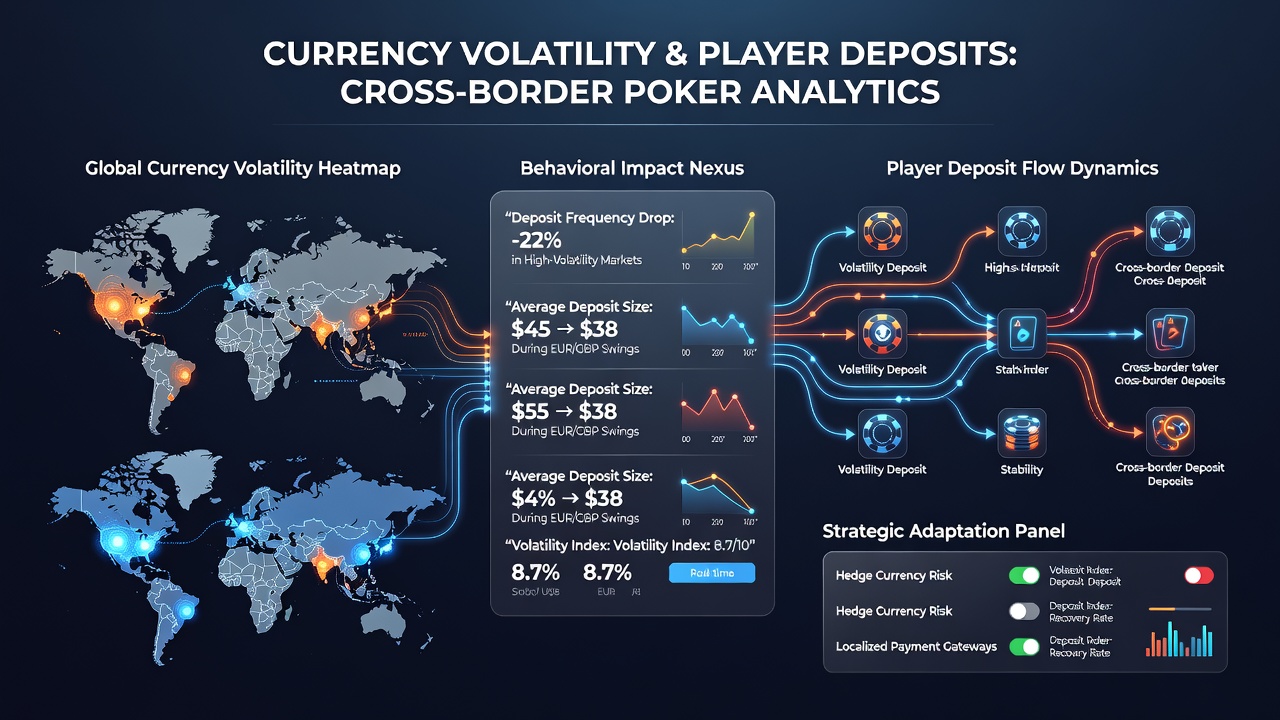 Heatmap illustrating deposit frequency changes across poker player segments during periods of high currency volatility