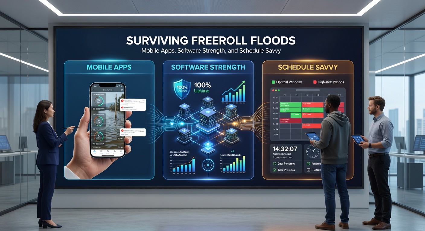 Poker software dashboard displaying multi-table freeroll tracking with HUD overlays and player stats