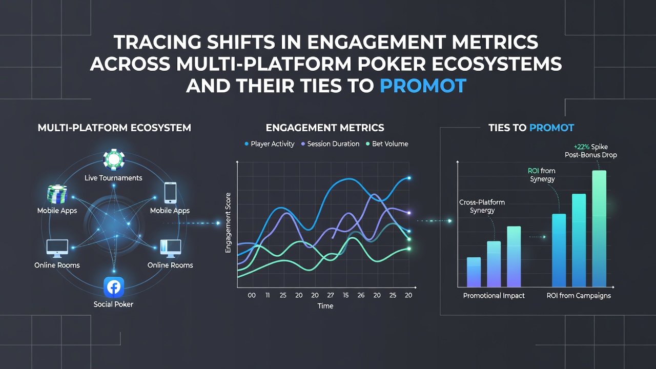 Analytics dashboard displaying engagement graphs tied to promotion structures across poker platforms
