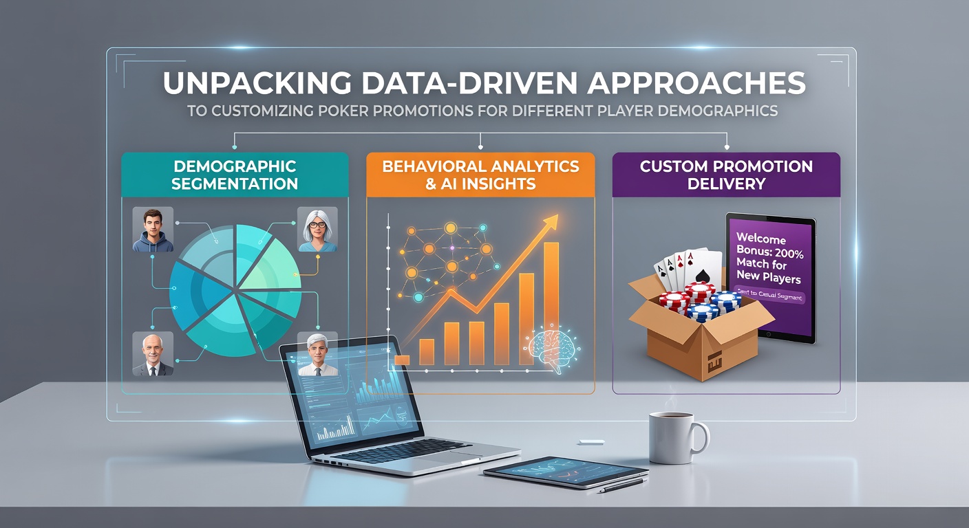 Data analytics dashboard showing poker player demographics and promotion segments